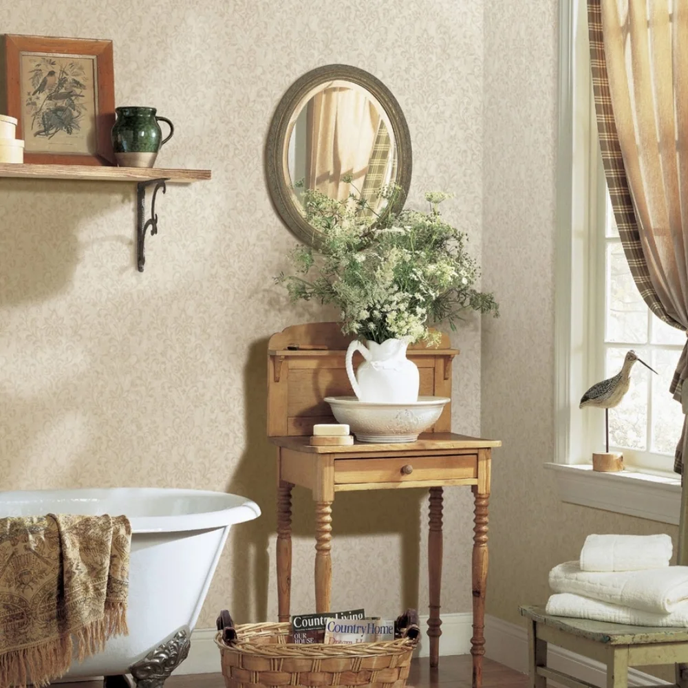 Wallpaper Beige Country Damask